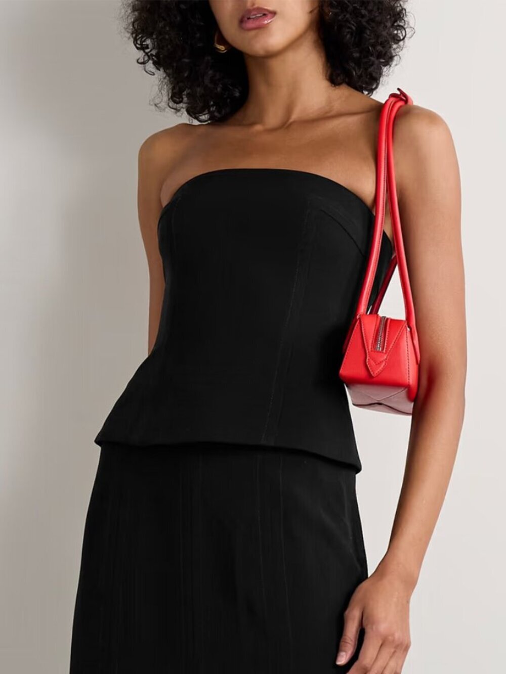 La Ligne Black Crepe Strapless Top Size 4